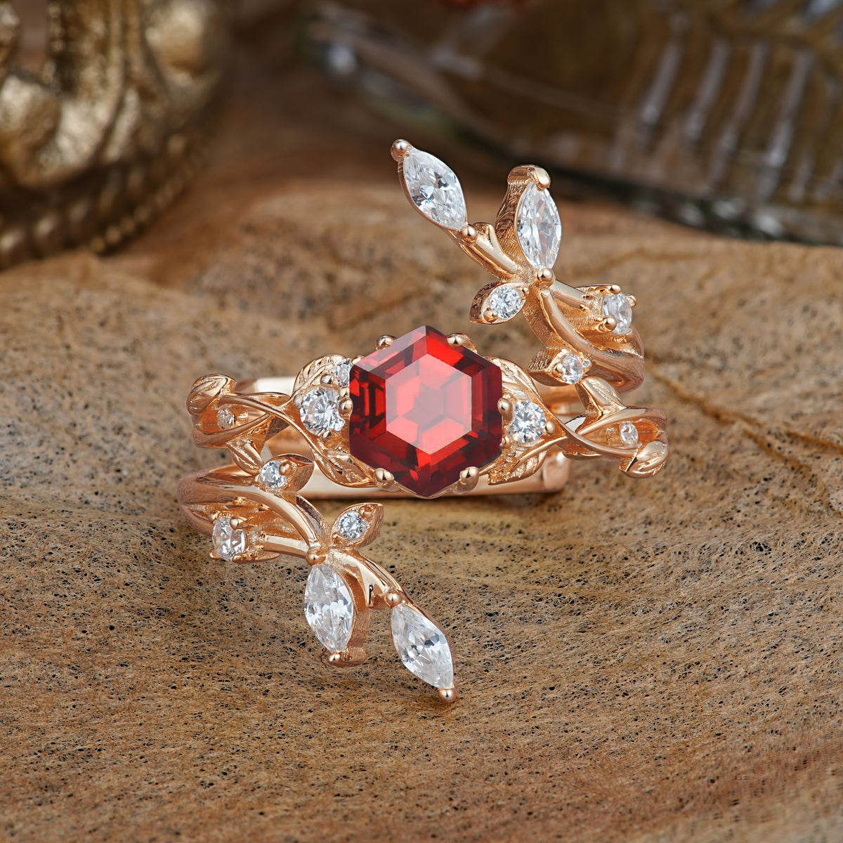 SR17146 Garnet Ring - Additional view