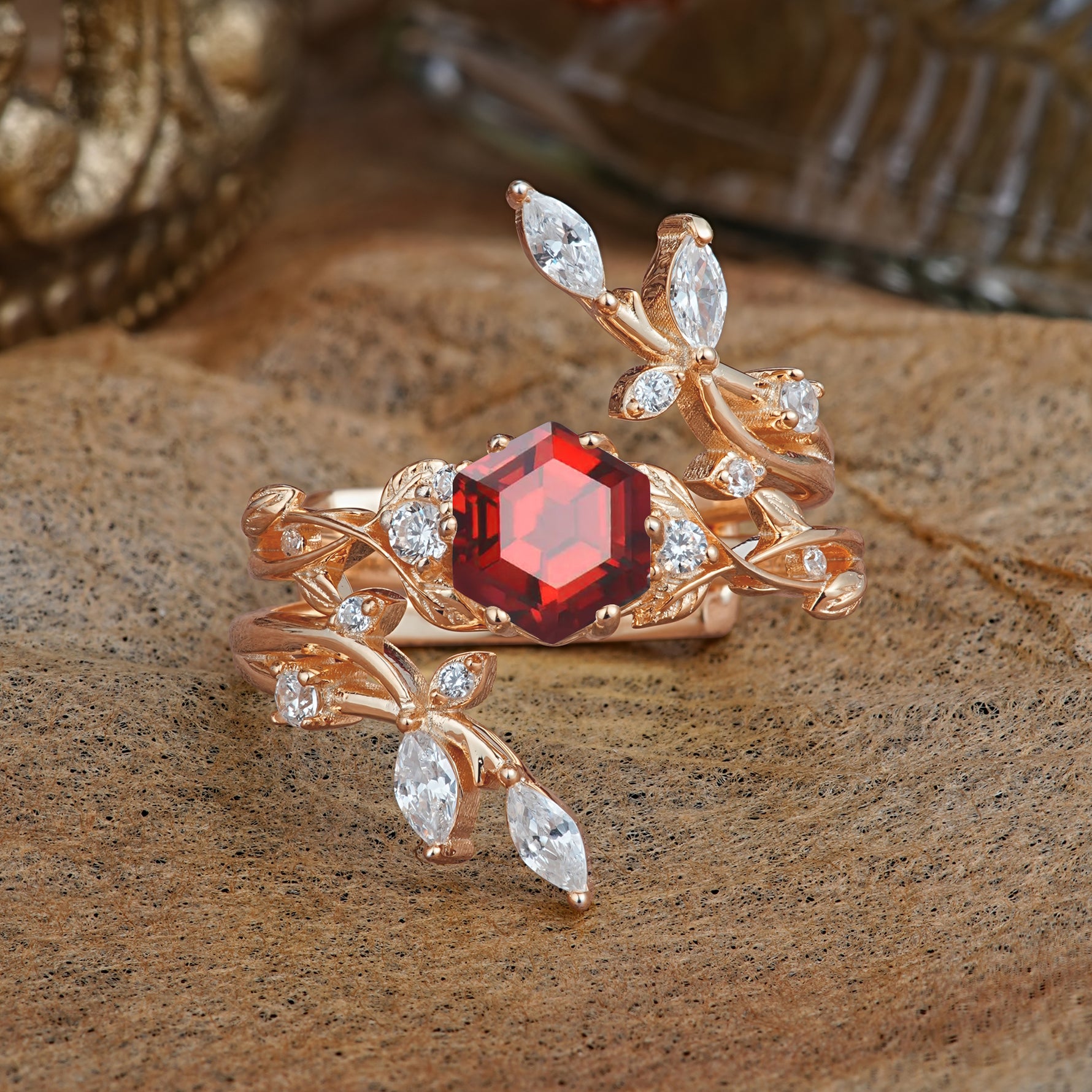 SR17146 Garnet Ring - Additional view