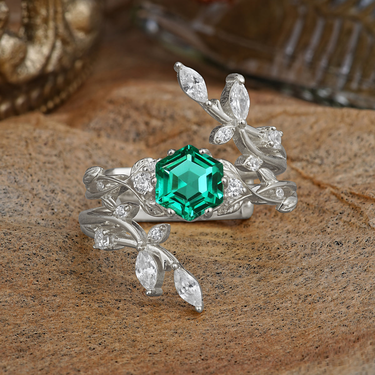 SR17146 Emerald Ring - Additional view