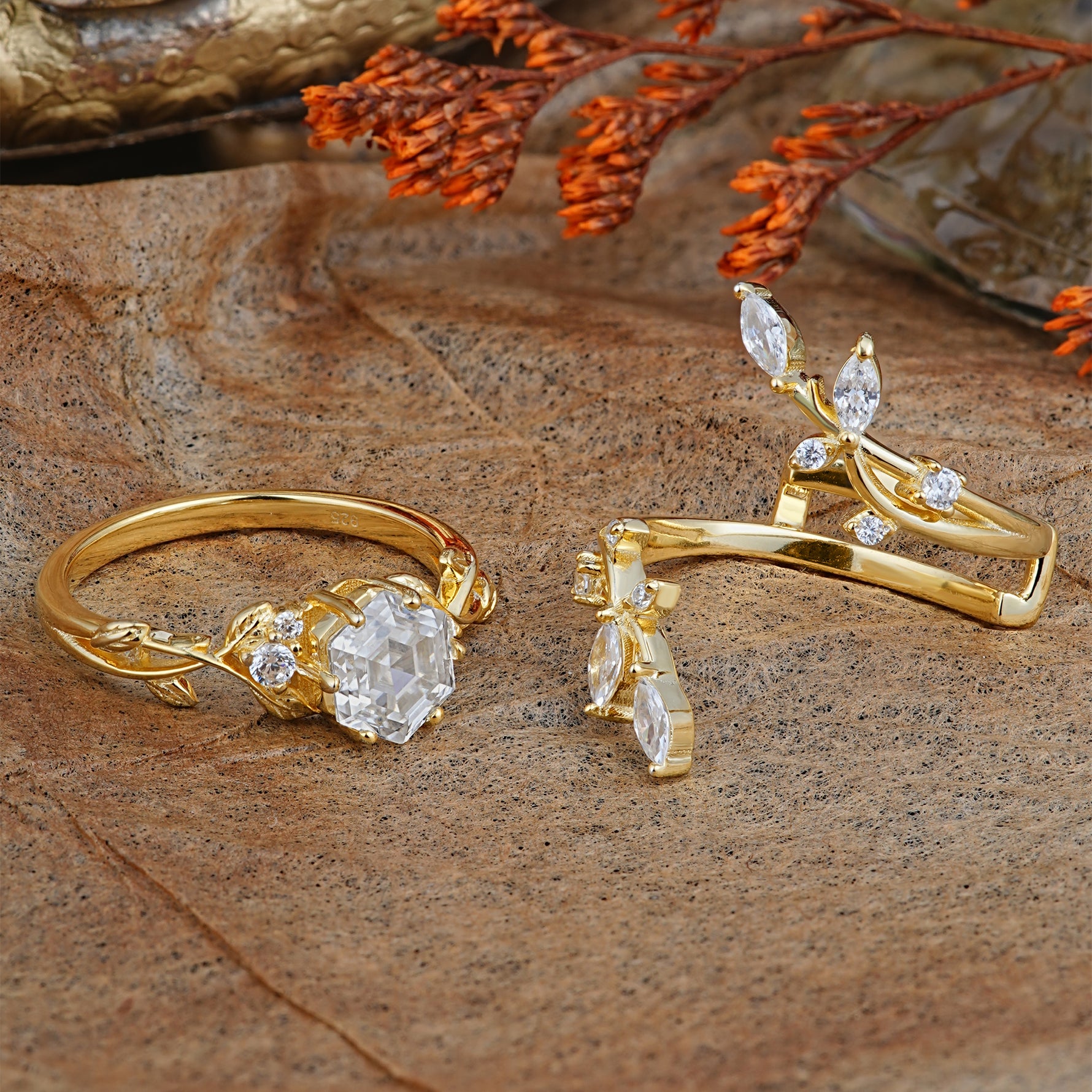 SR17146 Moissanite Ring - Rose-Gold