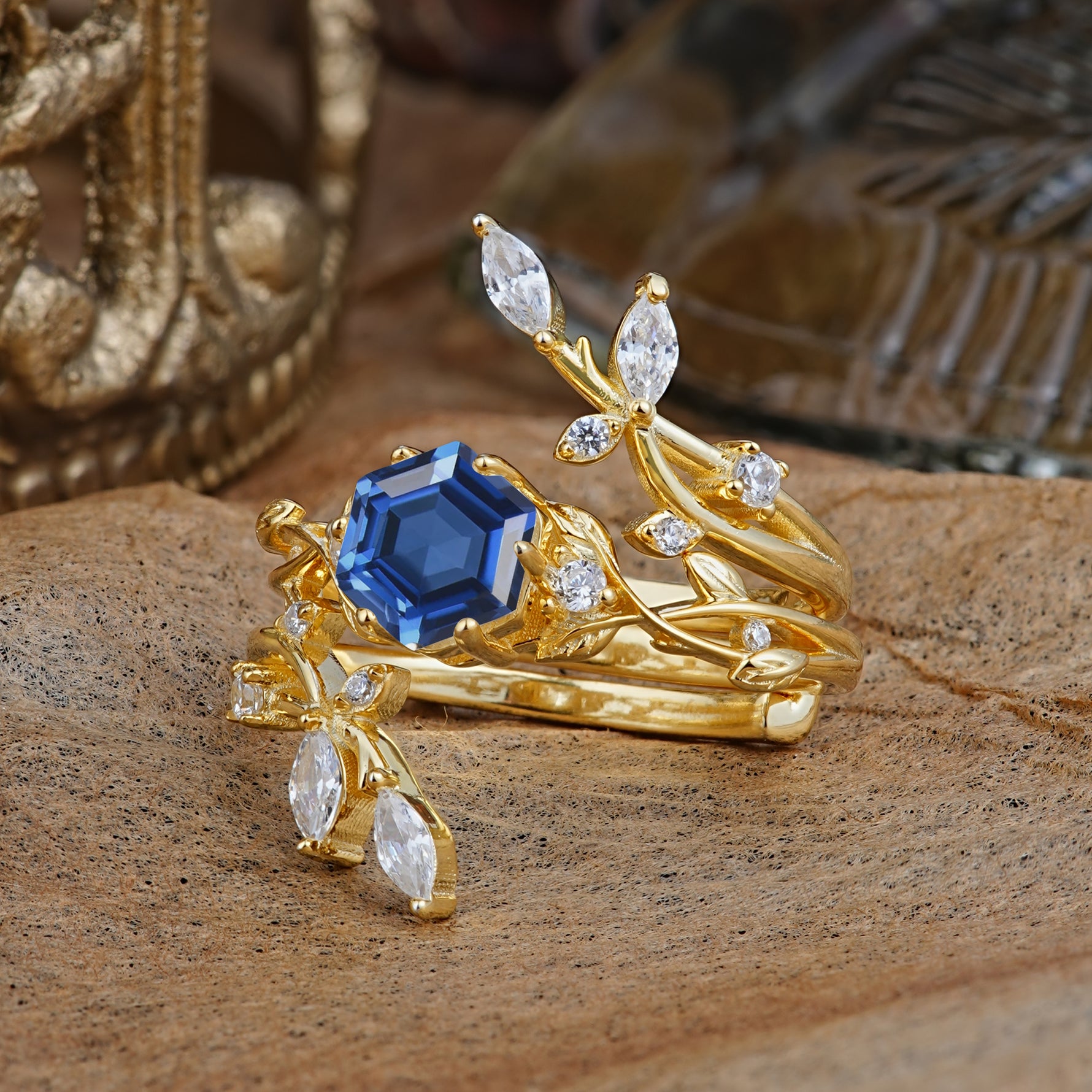 SR17146 Sapphire Ring - White-Gold