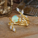 SR17146 Fire Opal Ring - White-Gold