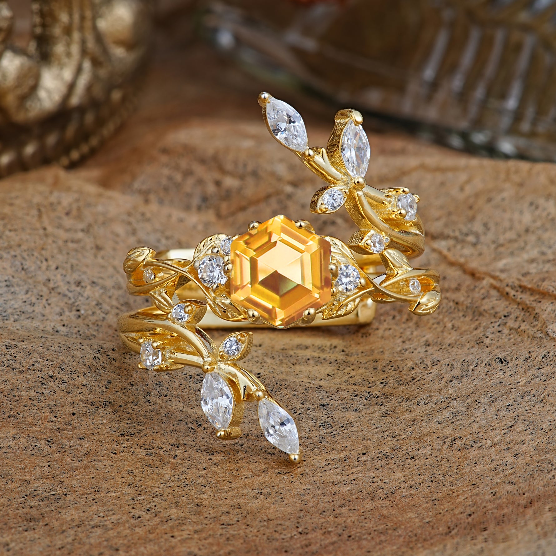 SR17146 Citrine Ring - Yellow-Gold