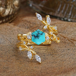 SR17146 Turquoise Ring - Yellow-Gold