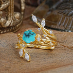 SR17146 Turquoise Ring - White-Gold