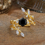 SR17146 Black Onyx Ring - Yellow-Gold