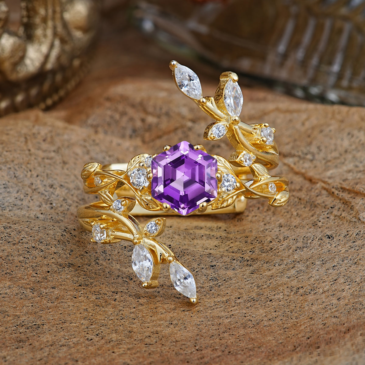 SR17146 Amethyst Ring - Yellow-Gold