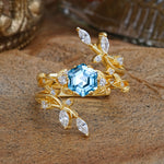 SR17146 Aquamarine Ring - Yellow-Gold