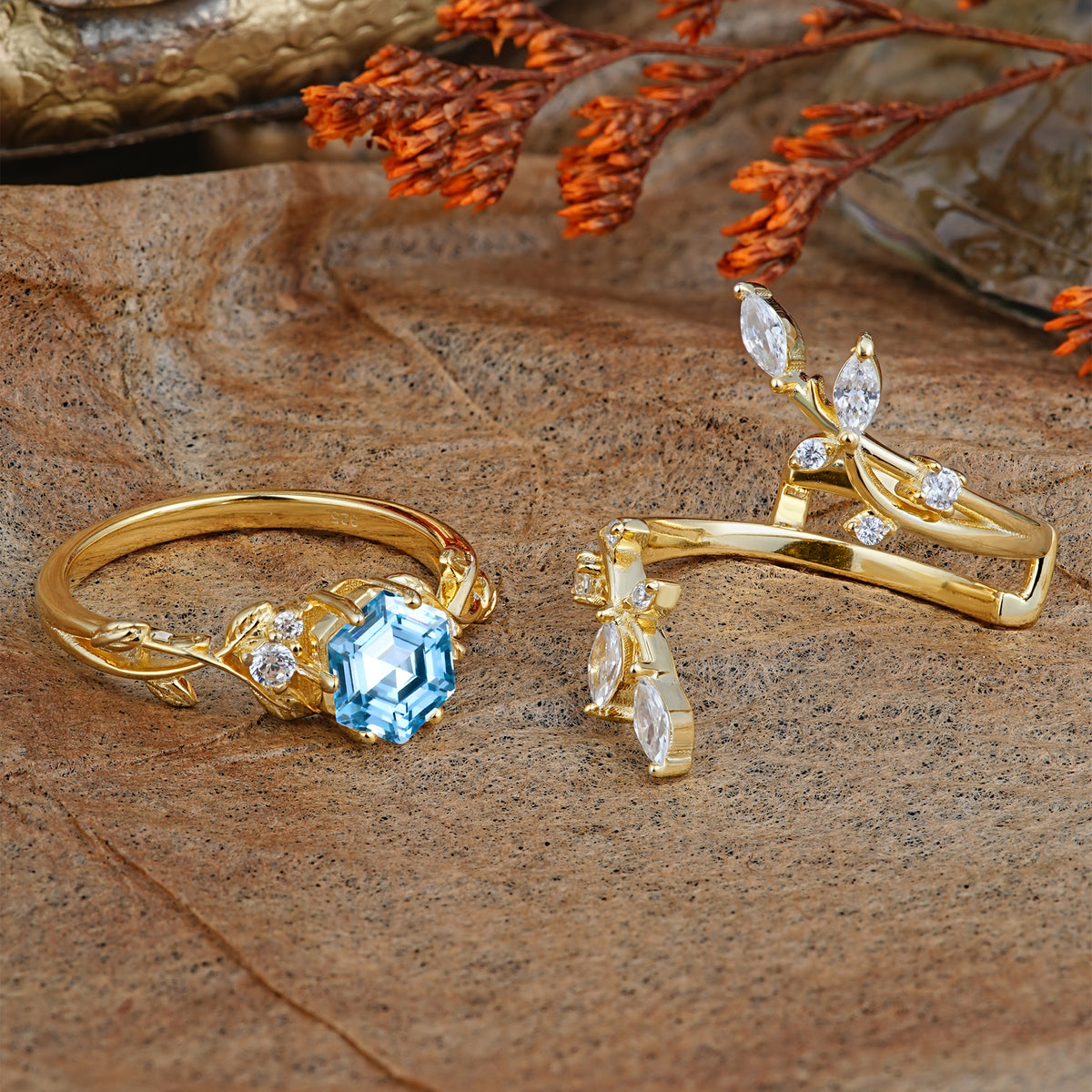 SR17146 Aquamarine Ring - White-Gold