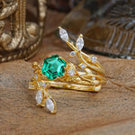 SR17146 Emerald Ring - Rose-Gold