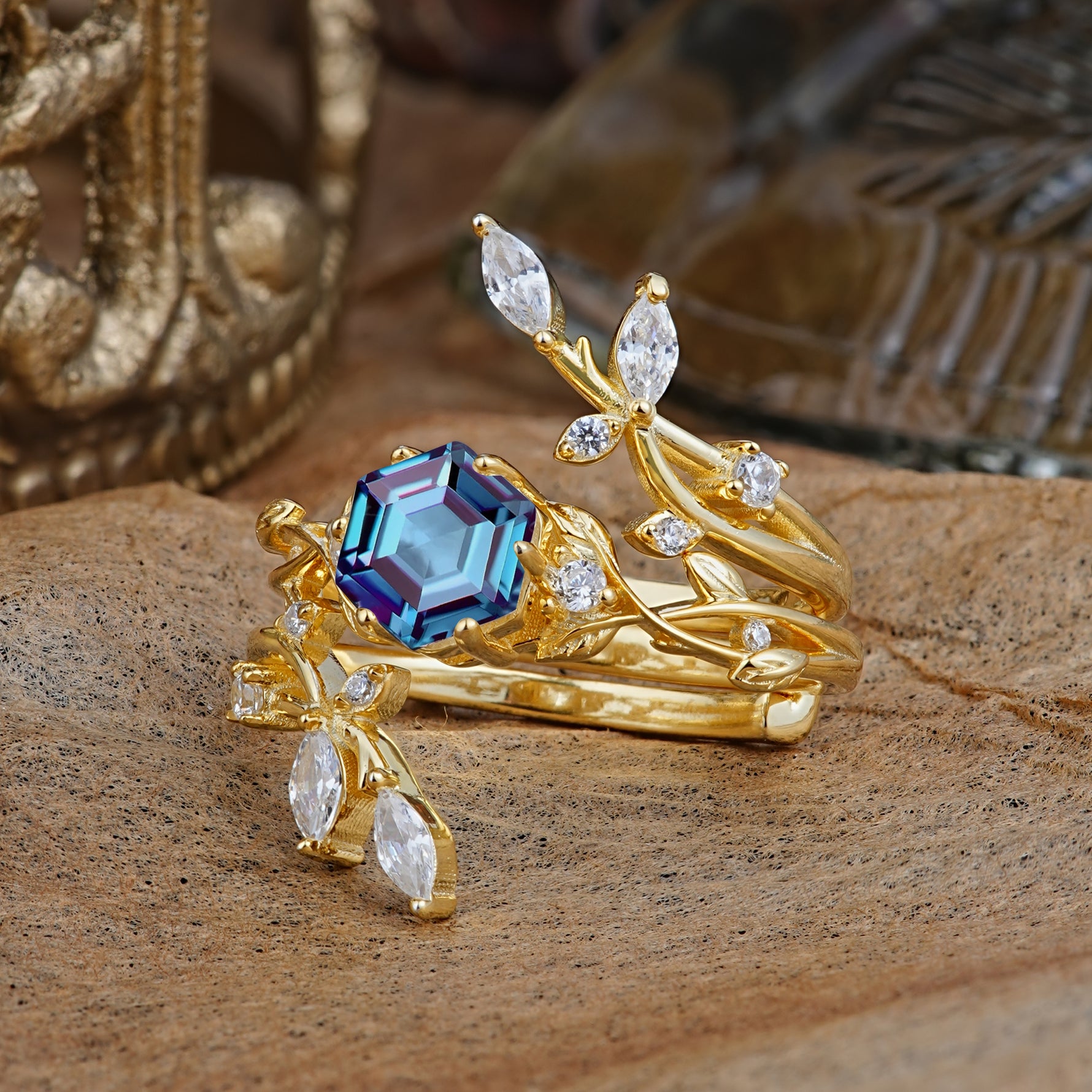 SR17146 Alexandrite Ring - White-Gold