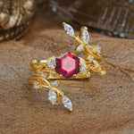 SR17146 Ruby Ring - Yellow-Gold