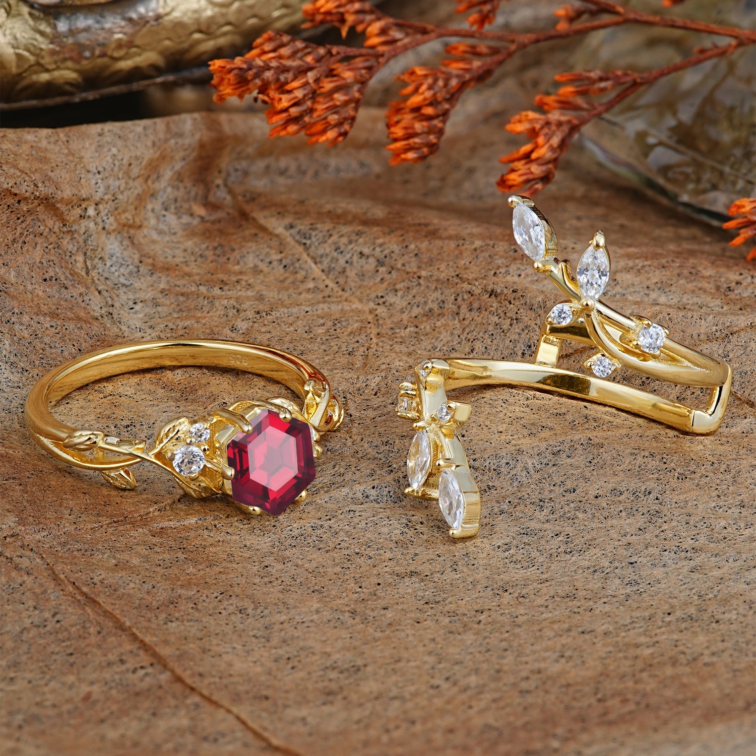 SR17146 Ruby Ring - Rose-Gold