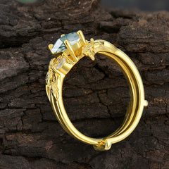 Botanical Hexagon Moss Agate Engagement Ring Suite