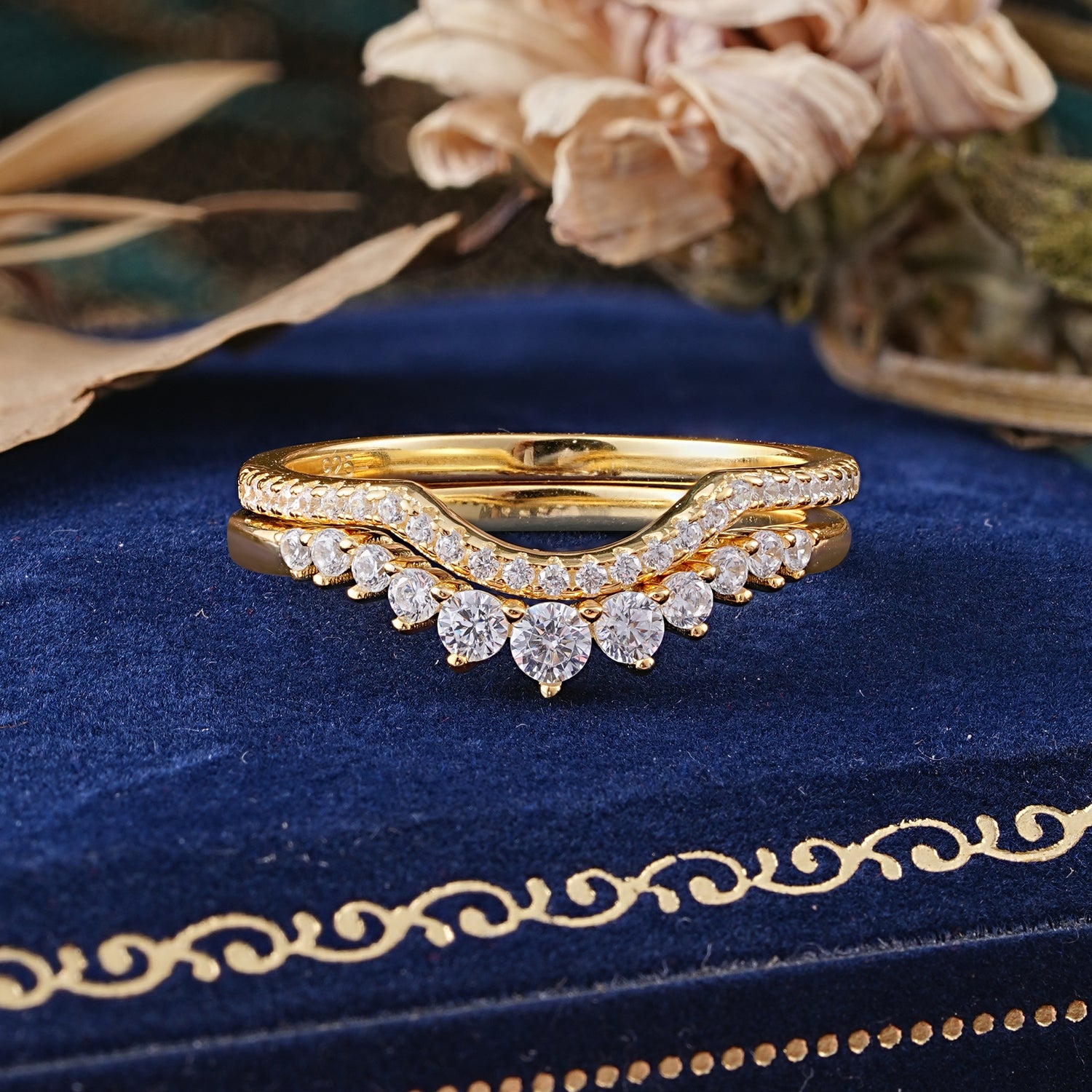Unique Round Cut Moissanite Wedding Ring for Women