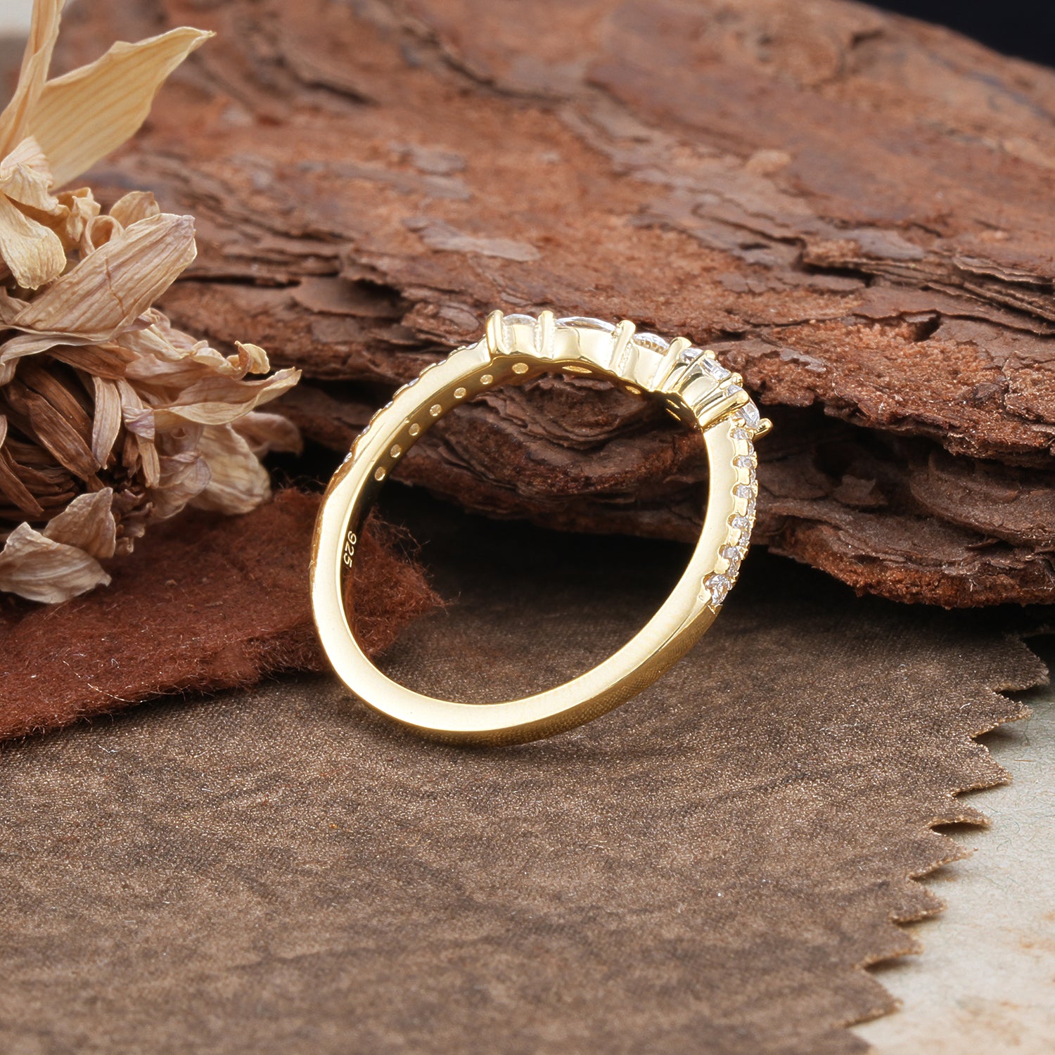 Unique Marquis Cut Moissanite Wedding Ring for Women
