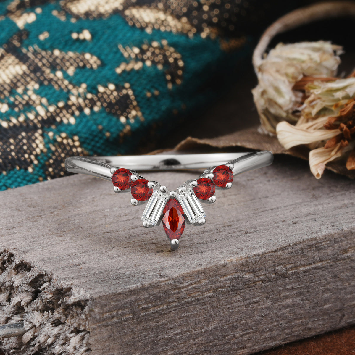 SR17216 Garnet Ring - Additional view