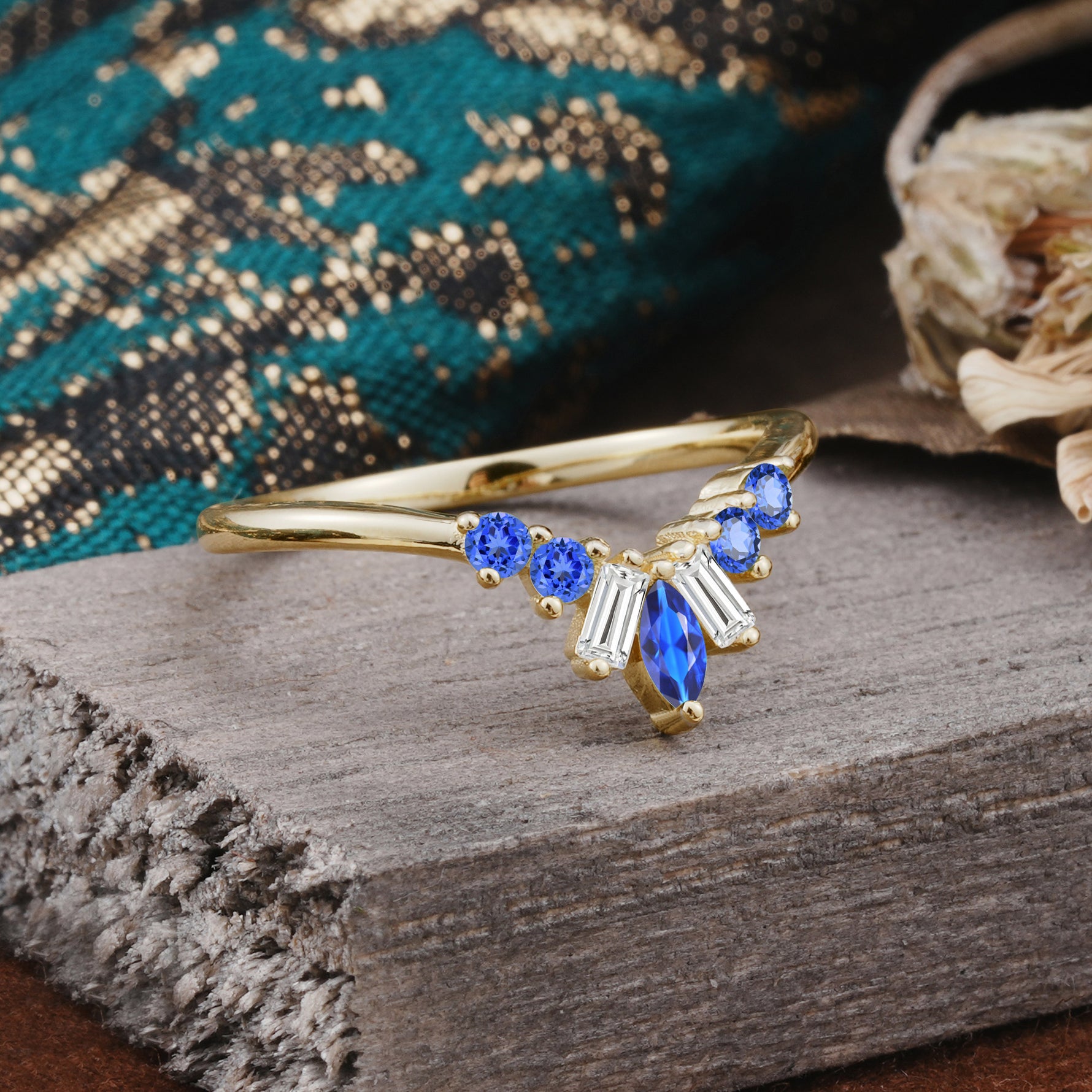 SR17216 Sapphire Ring - White-Gold