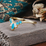 SR17216 Turquoise Ring - White-Gold