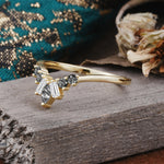 SR17216 Black Rutilated Quartz Ring - White-Gold