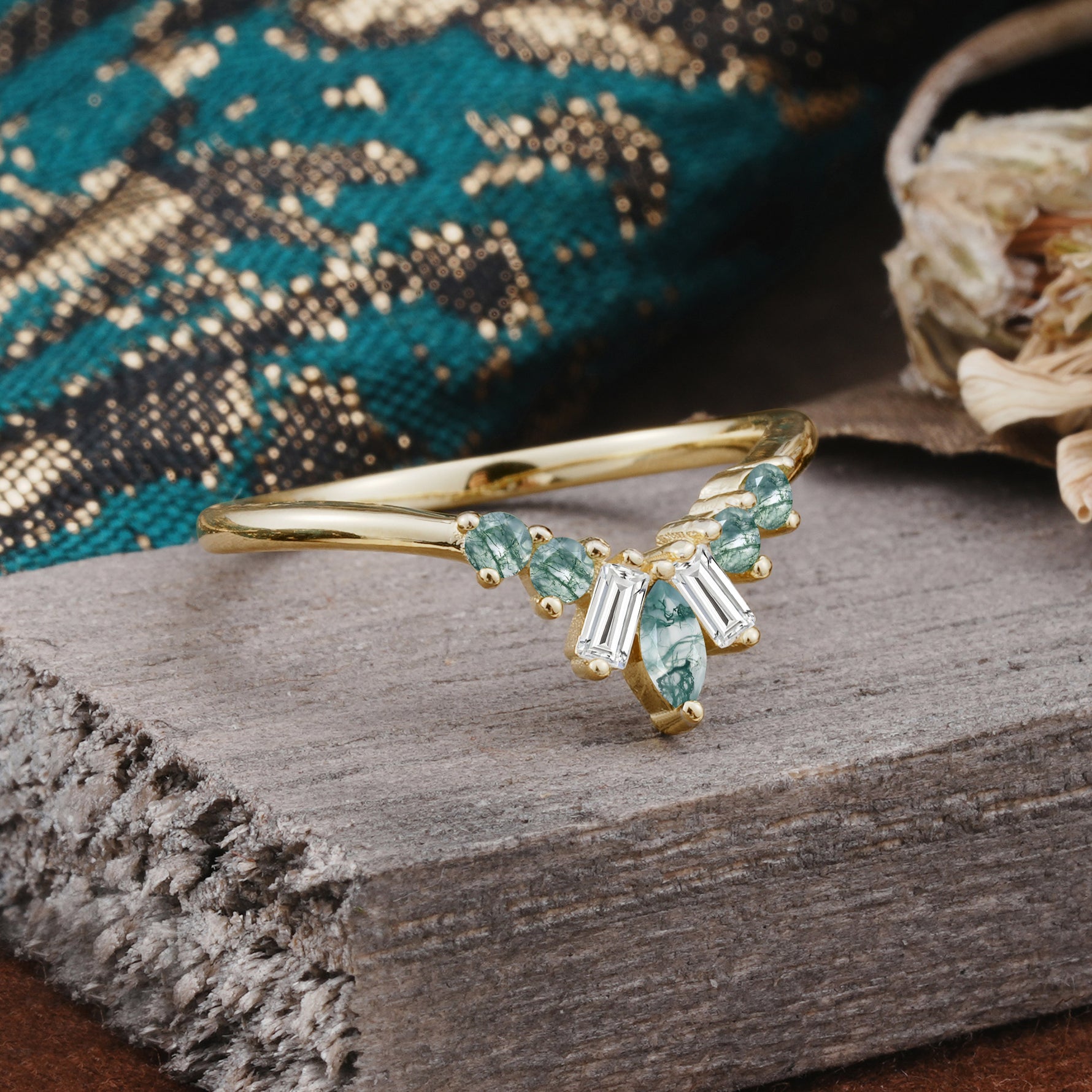 SR17216 Moss Agate Ring - Additional view