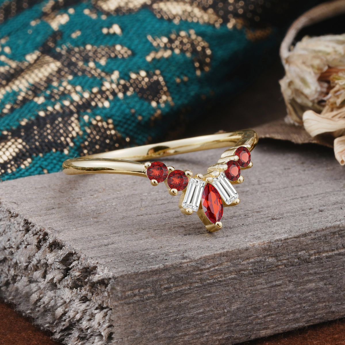 SR17216 Garnet Ring - Additional view