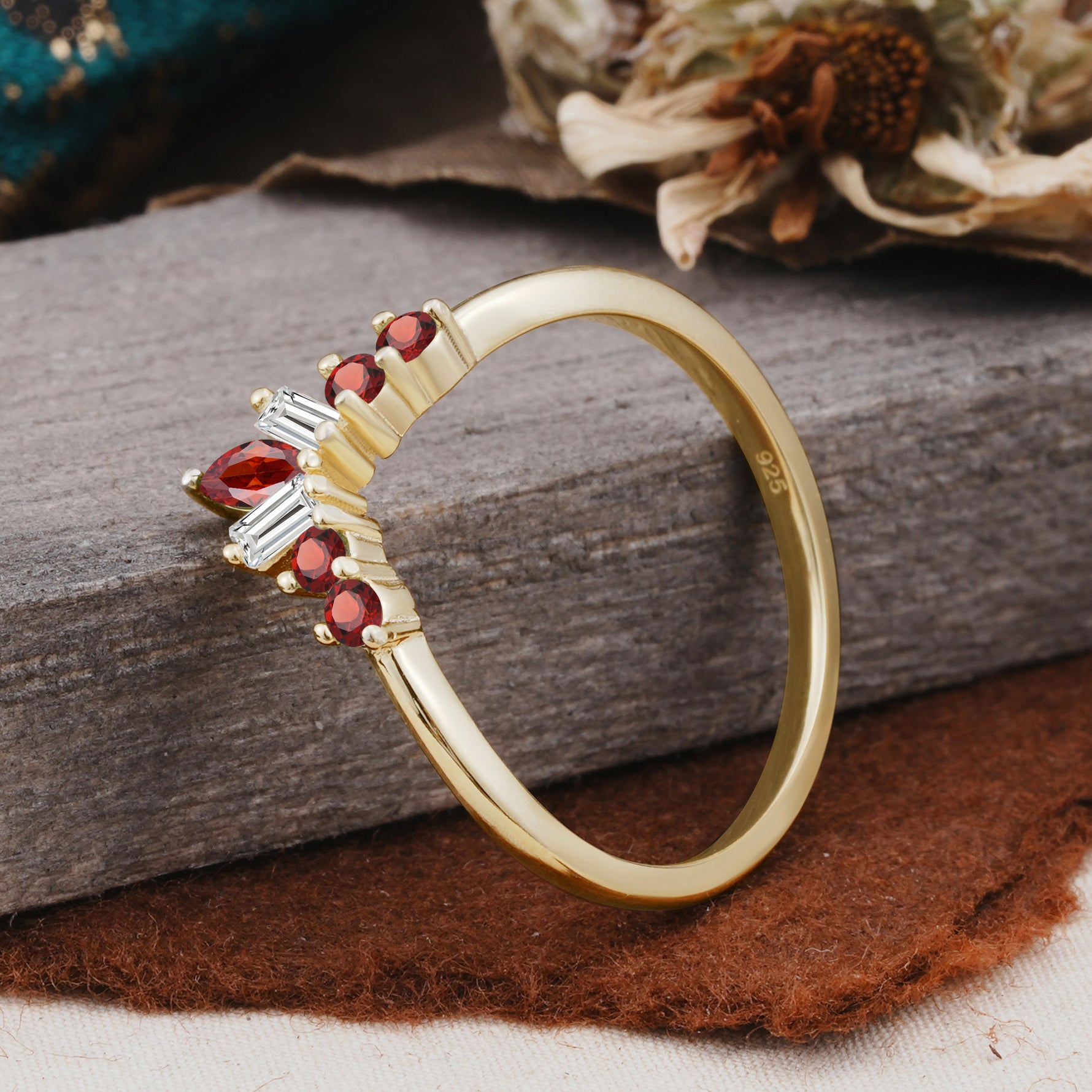 SR17216 Garnet Ring - Additional view