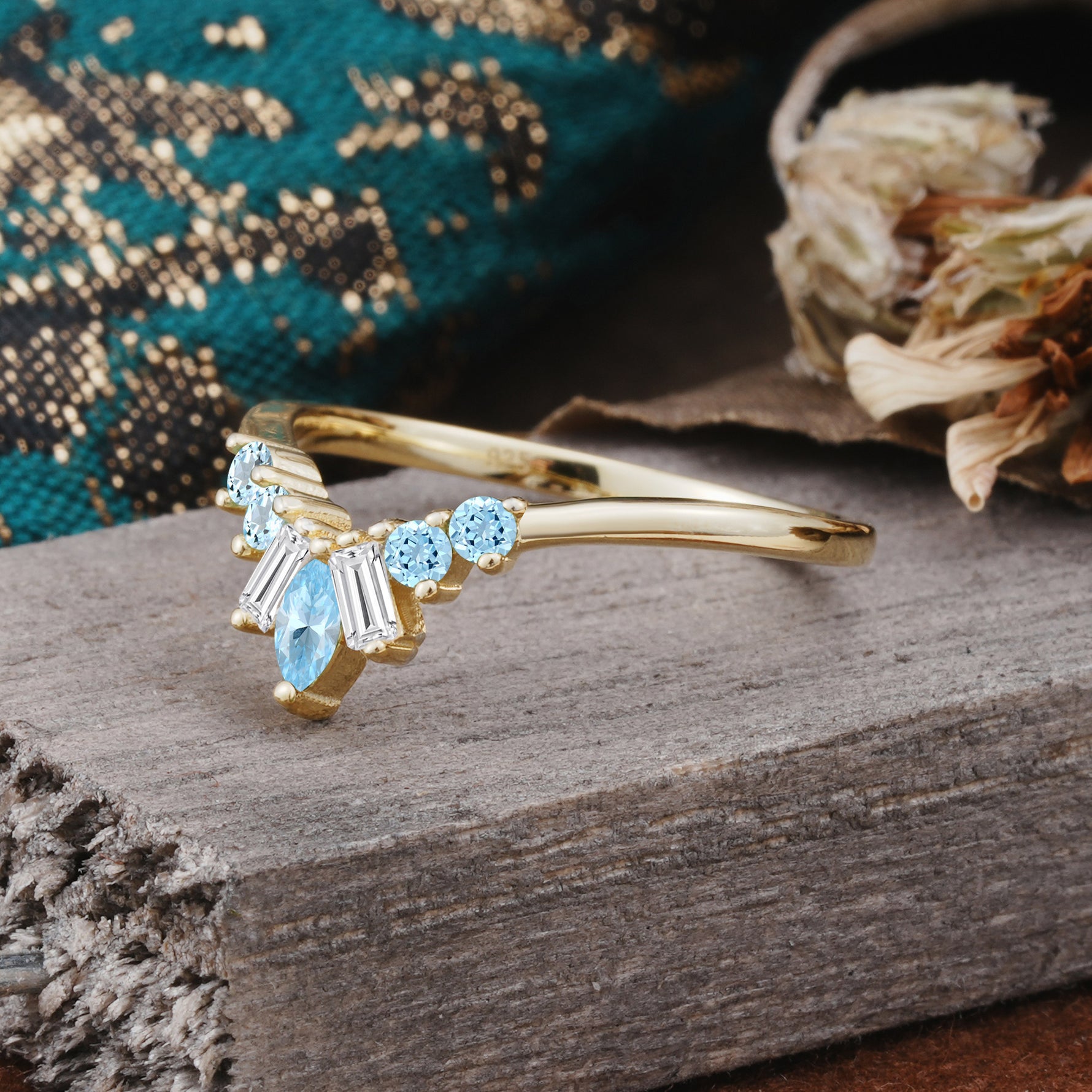SR17216 Aquamarine Ring - Additional view