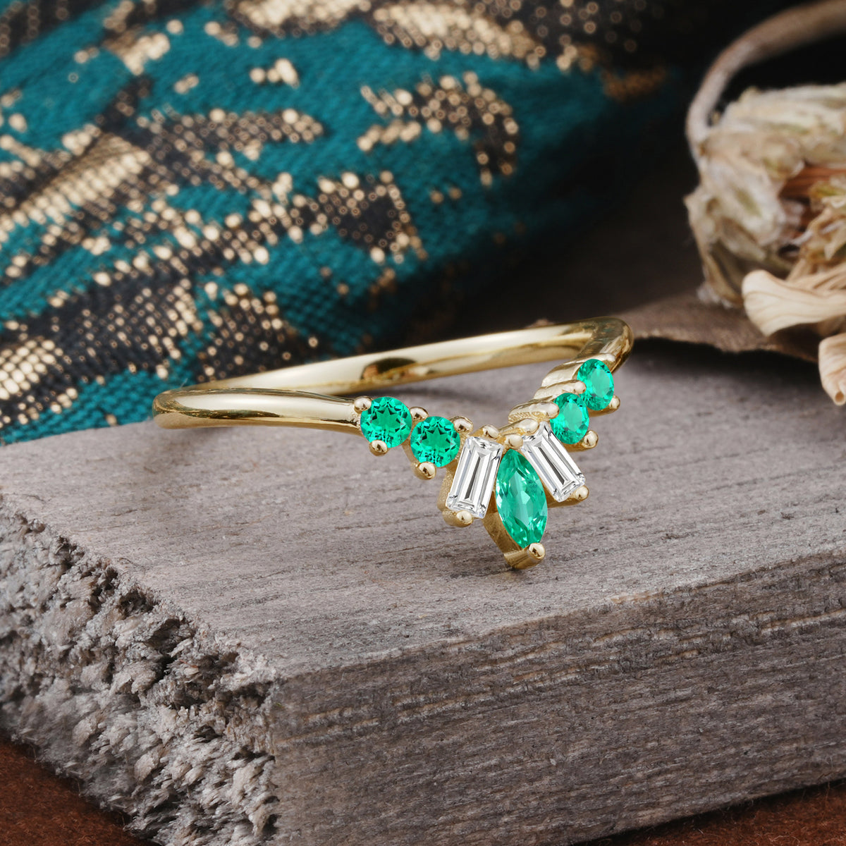SR17216 Emerald Ring - Additional view