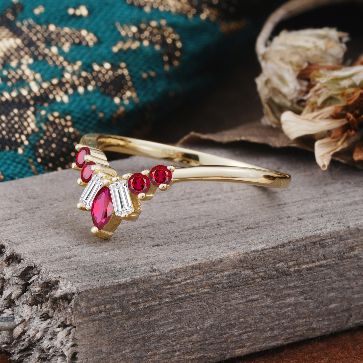 SR17216 Ruby Ring - White-Gold