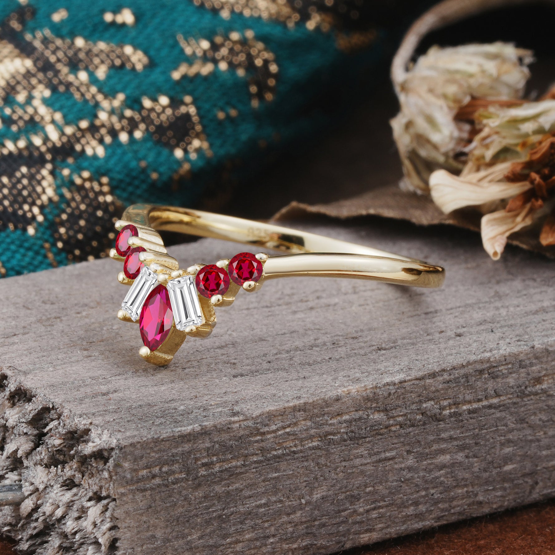 SR17216 Ruby Ring - White-Gold