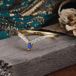 SR17227 Sapphire Ring - White-Gold