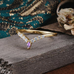 SR17227 Amethyst Ring - White-Gold