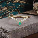 SR17227 Emerald Ring - Yellow-Gold