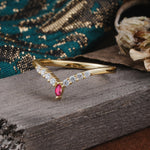 SR17227 Ruby Ring - White-Gold