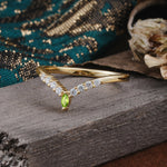 SR17227 Peridot Ring - White-Gold