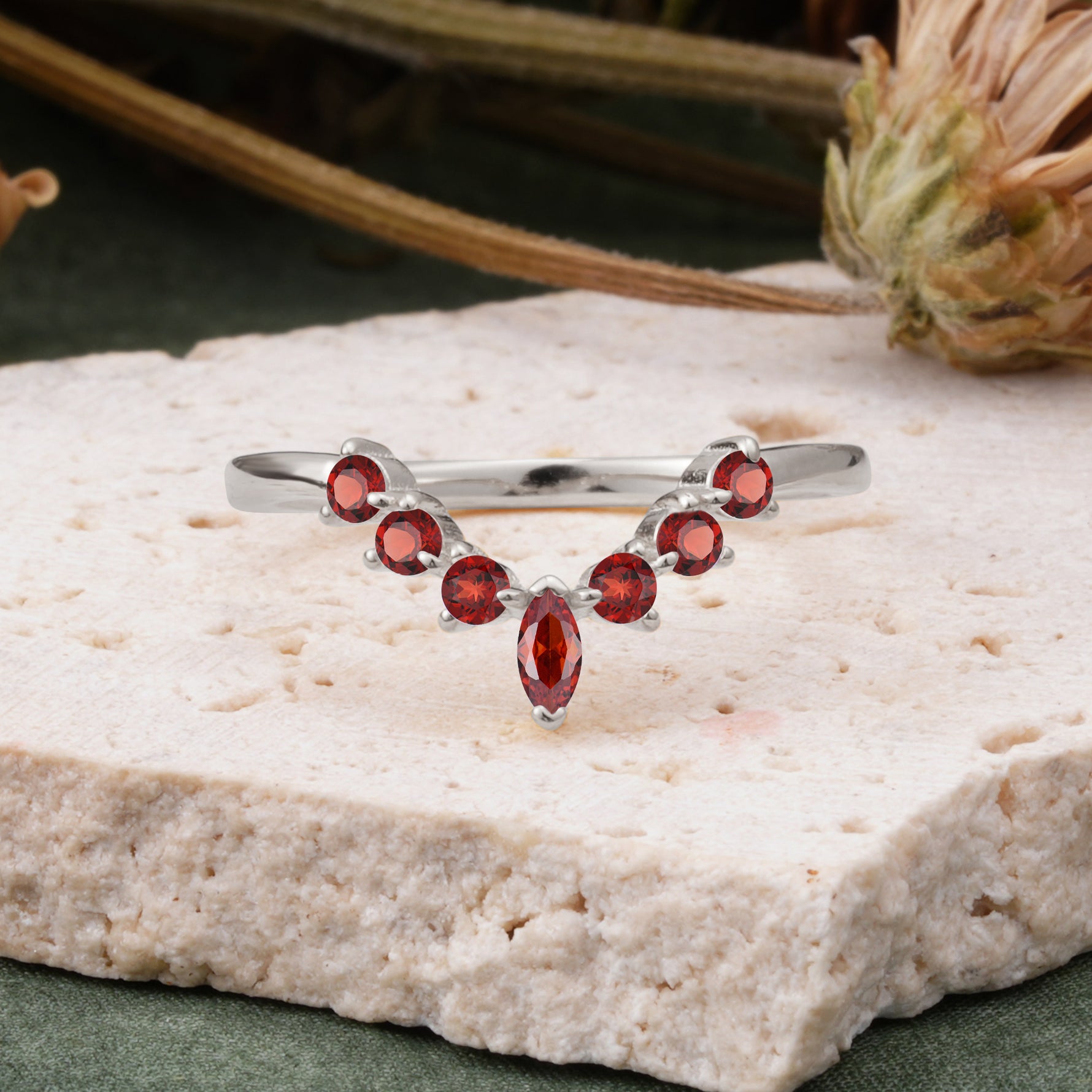 SR17234 Garnet Ring - Additional view