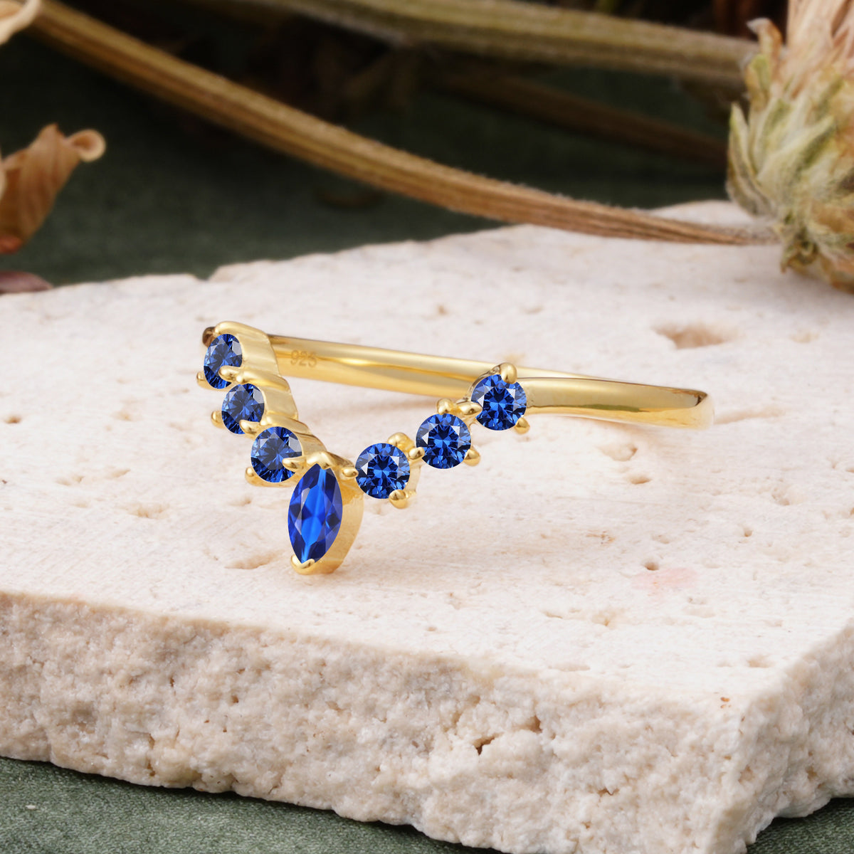 SR17234 Sapphire Ring - Rose-Gold