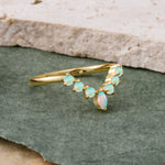 SR17234 Fire Opal Ring - White-Gold