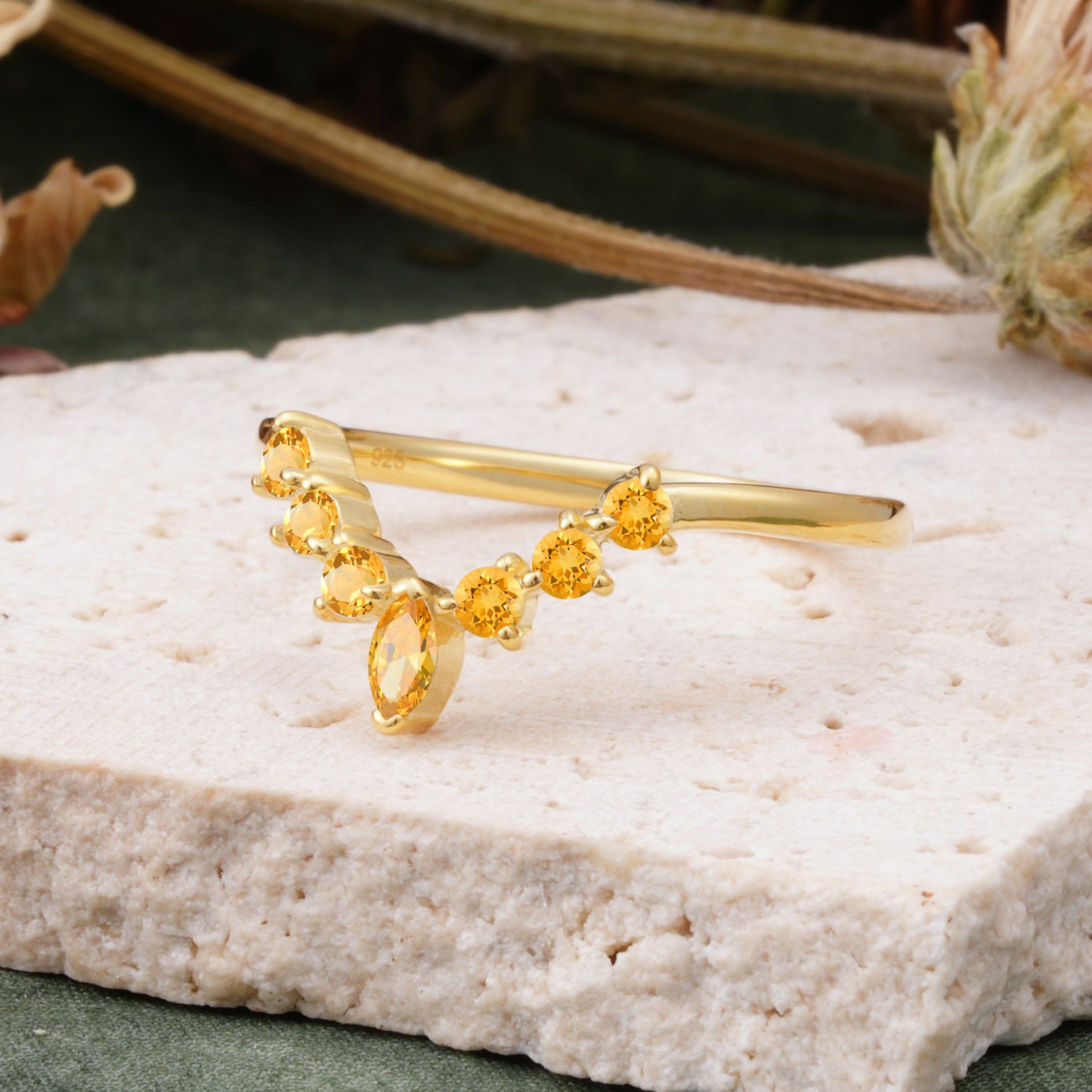 SR17234 Citrine Ring - Rose-Gold