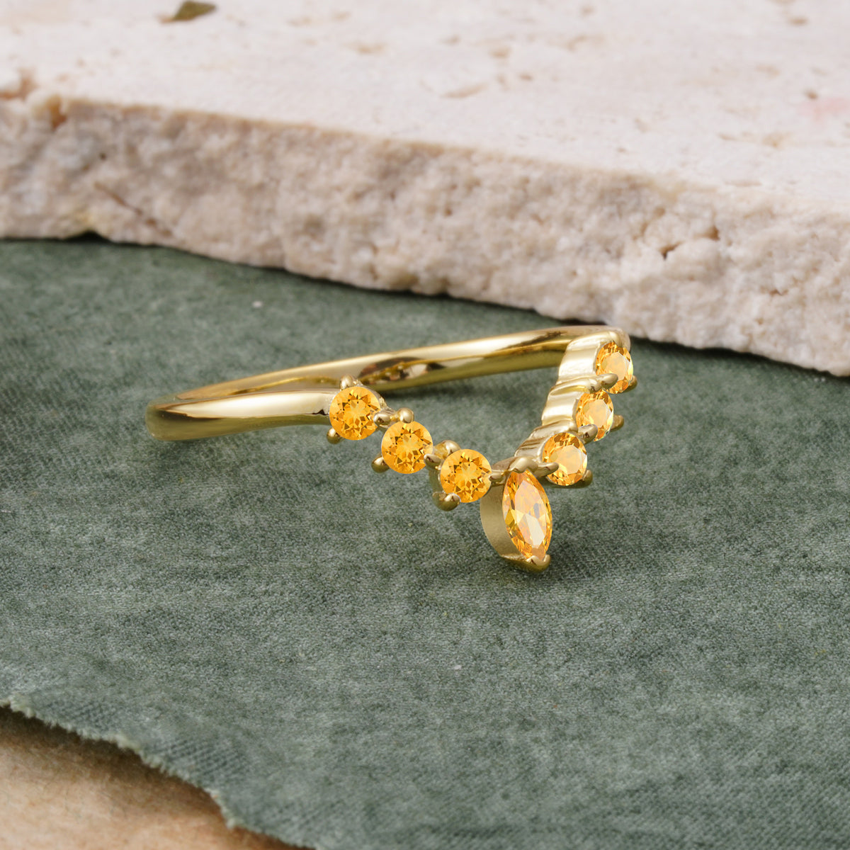 SR17234 Citrine Ring - White-Gold