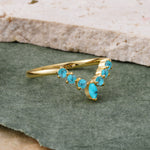 SR17234 Turquoise Ring - White-Gold