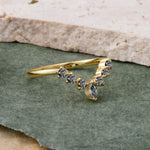 SR17234 Black Rutilated Quartz Ring - White-Gold