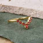 SR17234 Garnet Ring - White-Gold