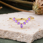 SR17234 Amethyst Ring - Yellow-Gold