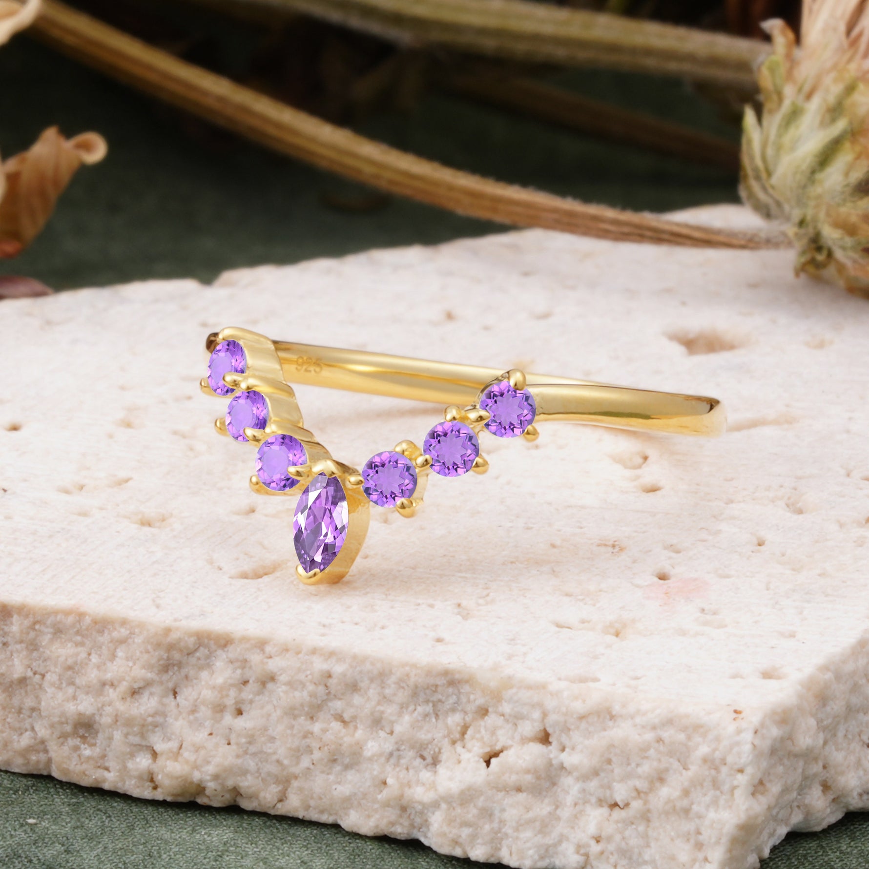 SR17234 Amethyst Ring - Rose-Gold