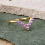 SR17234 Amethyst Ring - White-Gold