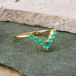 SR17234 Emerald Ring - White-Gold