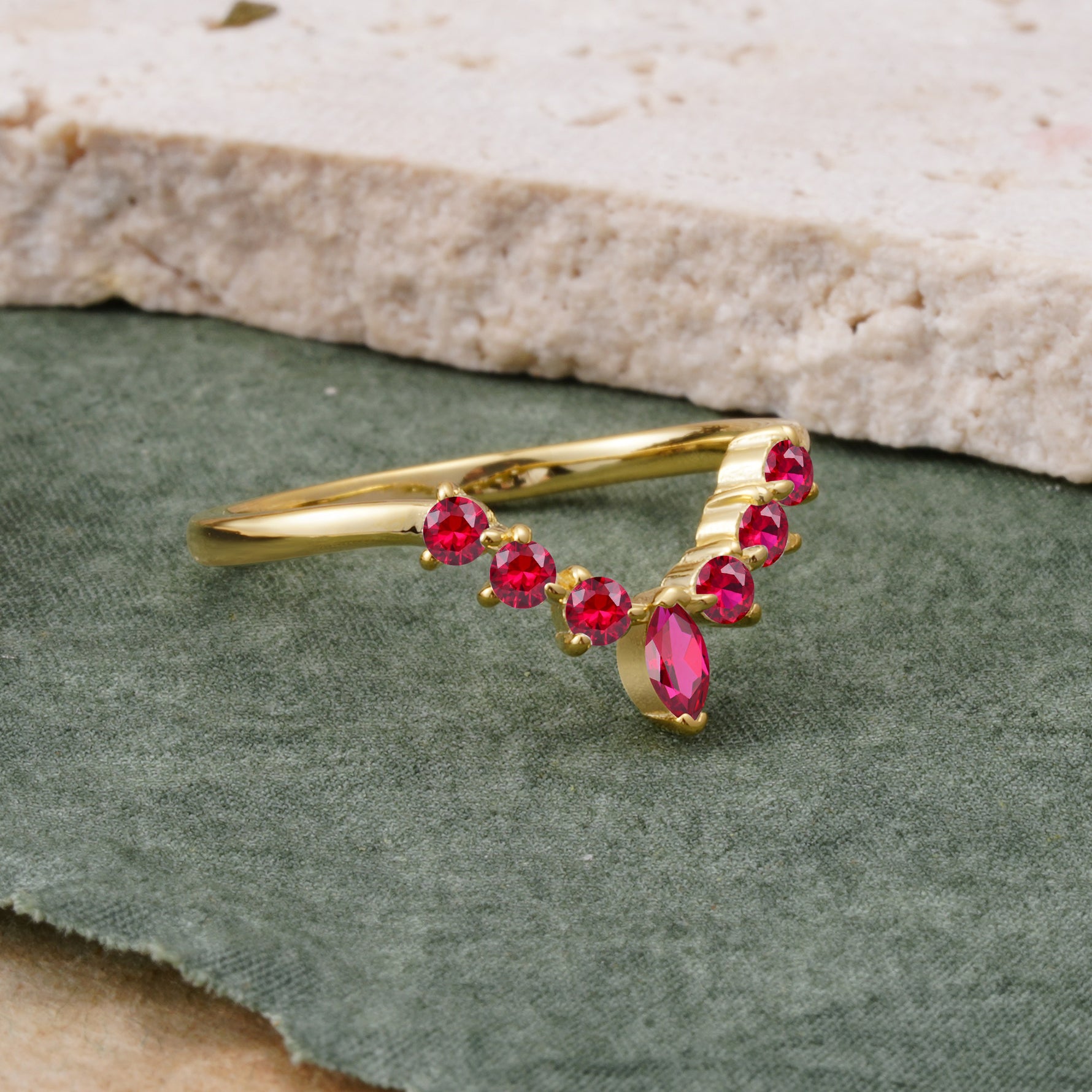 SR17234 Ruby Ring - White-Gold