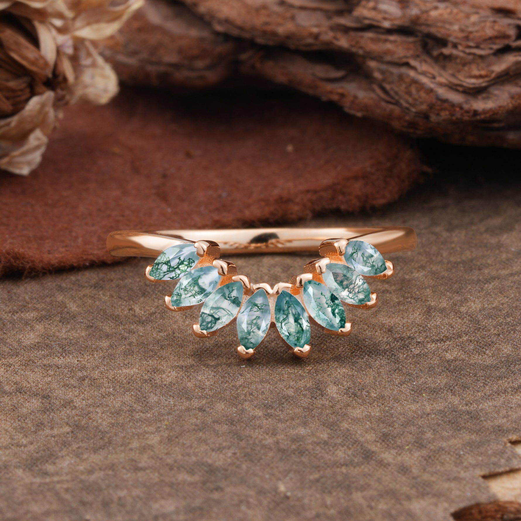 SR17236 Moss Agate Ring - Additional view